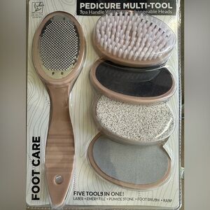 Pedicure Multi-Tool Spa Handle w/ 5 interchangeable Heads